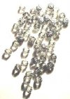 50 6mm Triangle Faceted Crystal, Silver Tipped with Coated Ends